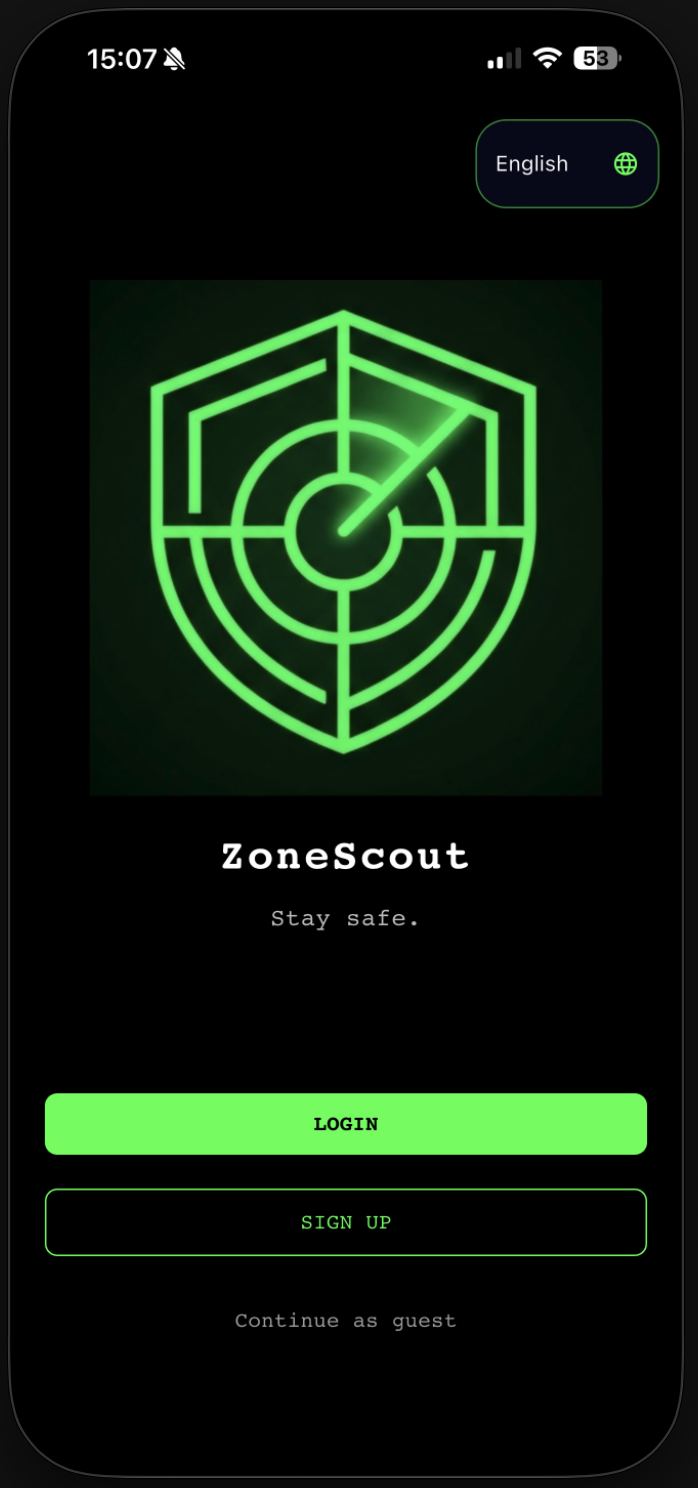 ZoneScout Screen 1
